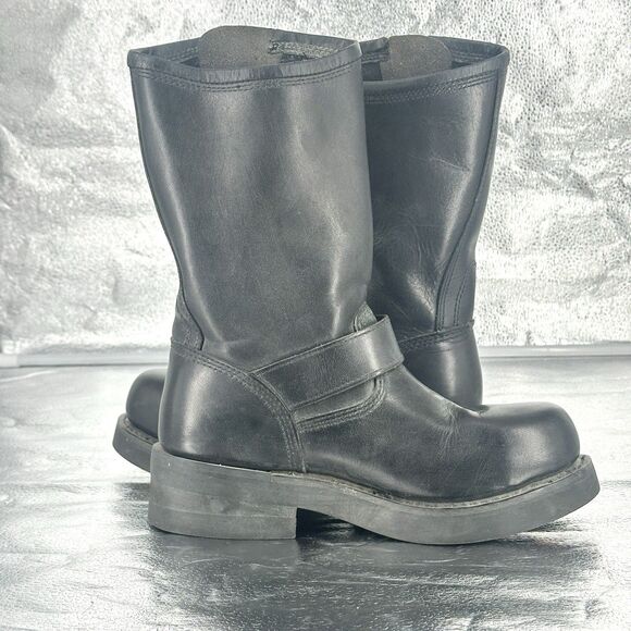 Harley Davidson Men's Black Leather Mega Conductor Motorcycle Boots Size 7.5 - Picture 7 of 16